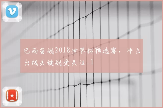 巴西备战2018世界杯预选赛,冲击出线关键战受关注_1