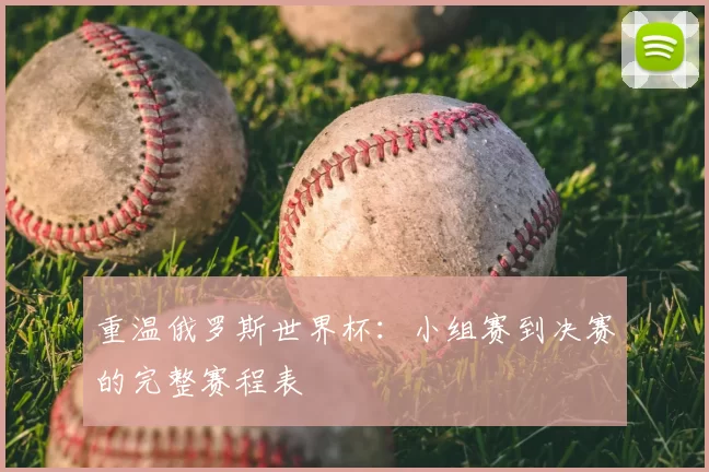 重温俄罗斯世界杯：小组赛到决赛的完整赛程表